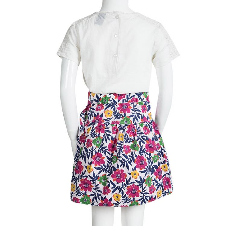 مملوكة مسبقًا Kenzo Kids Multicolor Floral Printed Cotton Skirt 12 Yrs