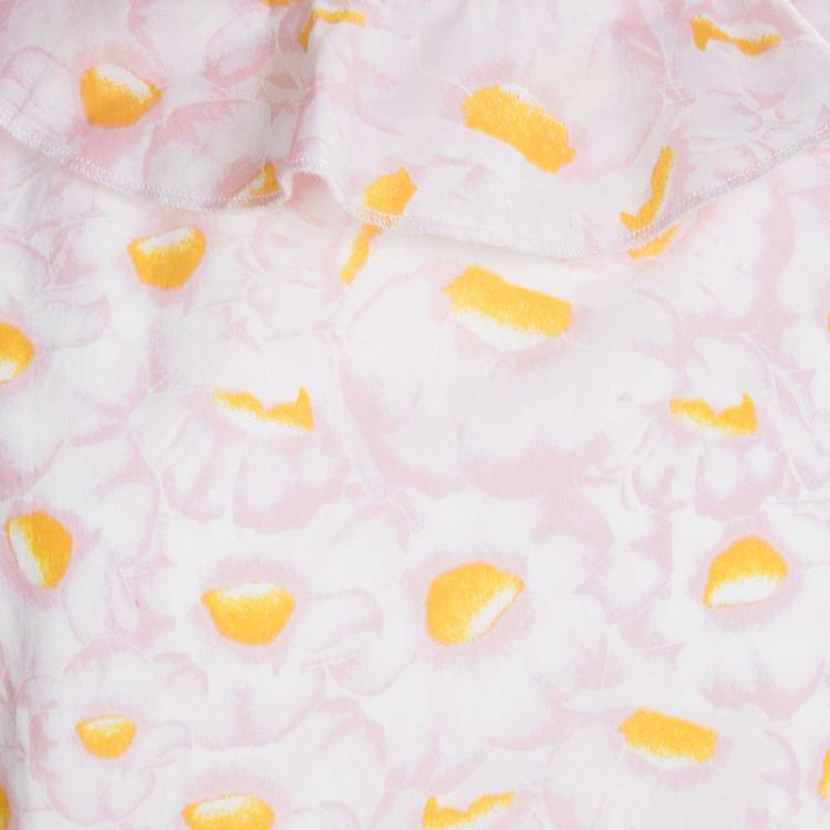 Pre Owned Kenzo Kids Pink Floral Printed Sleeveless Romantic Dress 12 Yrs