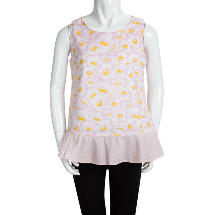 مملوكة مسبقًا Kenzo Kids Pink Floral Printed Cotton Sleeveless Romantic Top 10 Yrs
