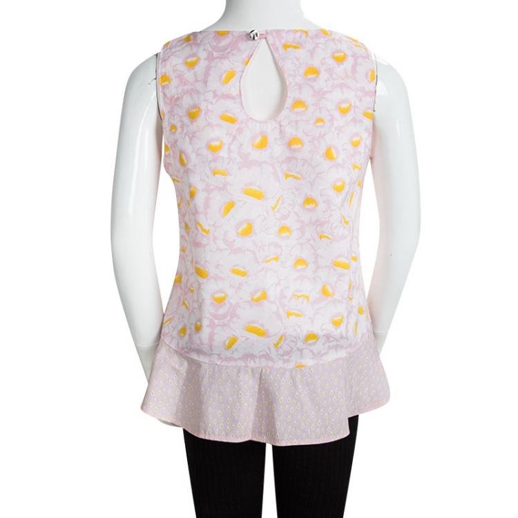 مملوكة مسبقًا Kenzo Kids Pink Floral Printed Cotton Sleeveless Romantic Top 10 Yrs