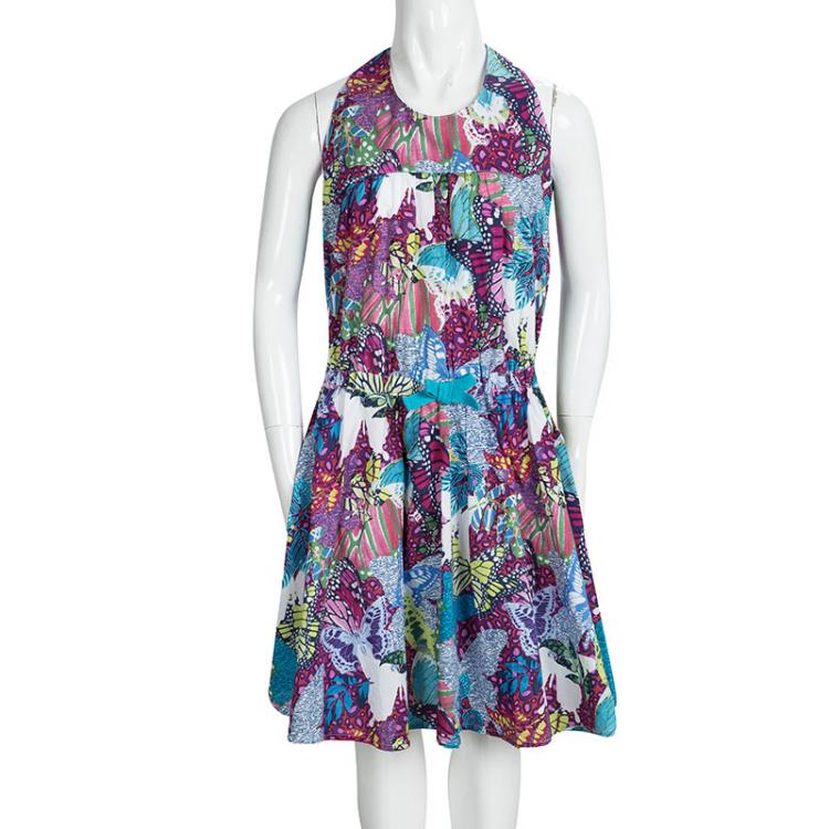 مملوكة مسبقًا Kenzo Kids Multicolor Printed Sleeveless Electric Jungle Dress 12 Yrs