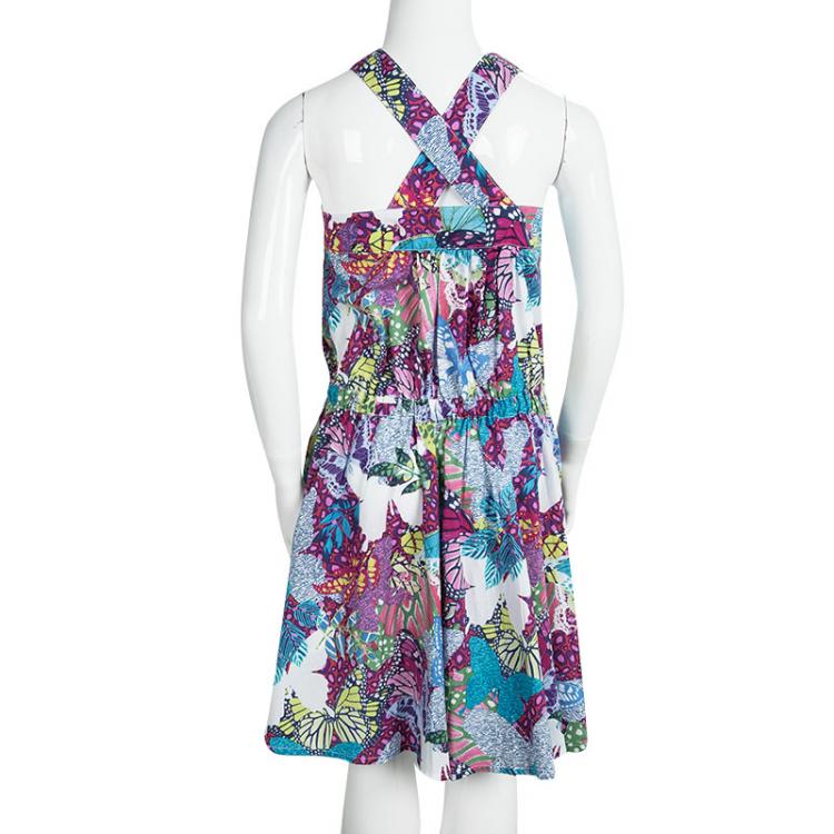 مملوكة مسبقًا Kenzo Kids Multicolor Printed Sleeveless Electric Jungle Dress 12 Yrs