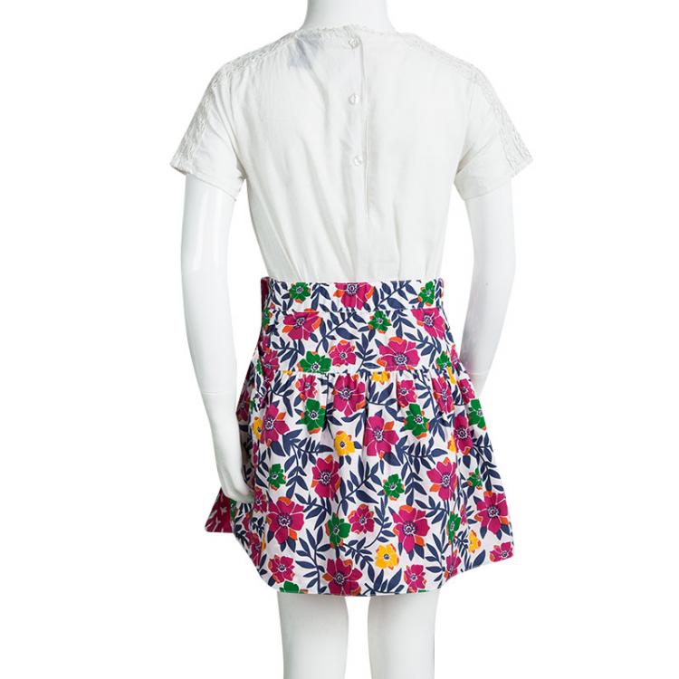 مملوكة مسبقًا Kenzo Kids Multicolor Floral Printed Cotton Skirt 8 Yrs