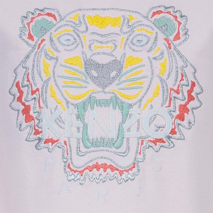 Pre Owned Kenzo Kids Pink Embroidered Sweatshirt 4 Yrs