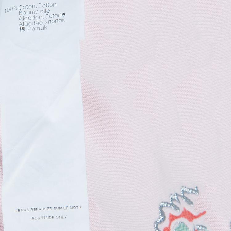 Pre Owned Kenzo Kids Pink Embroidered Sweatshirt 4 Yrs