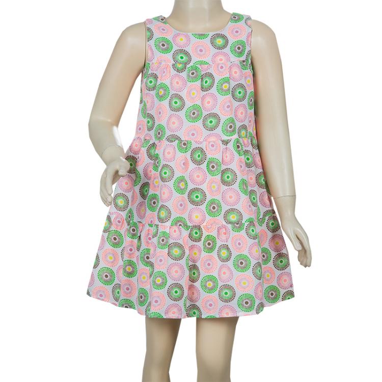 Pre Owned Kenzo Kids Multicolor Neon Print Sleeveelss Dress 6 Yrs