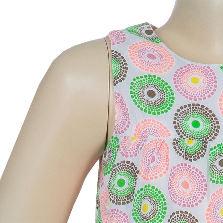 Pre Owned Kenzo Kids Multicolor Neon Print Sleeveelss Dress 6 Yrs