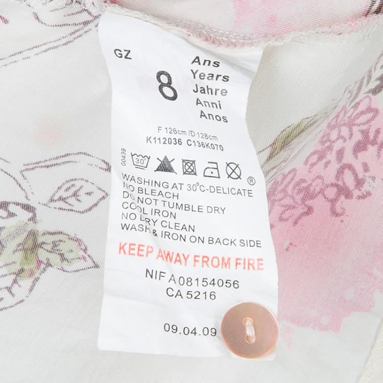 Pre Owned Kenzo Kids Multicolor Floral Print Cotton Top 8 Yrs