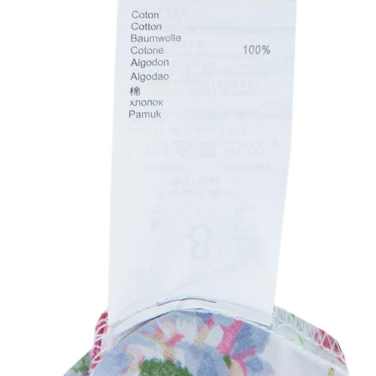 Pre Owned Kenzo Kid's Floral Print Short Sleeve Buttondown Dress 8 Yrs
