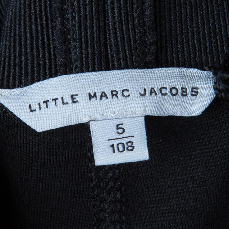 Pre Owned Little Marc Jacobs Black and Gold Piping Detail Sweat Pants 5 Yrs