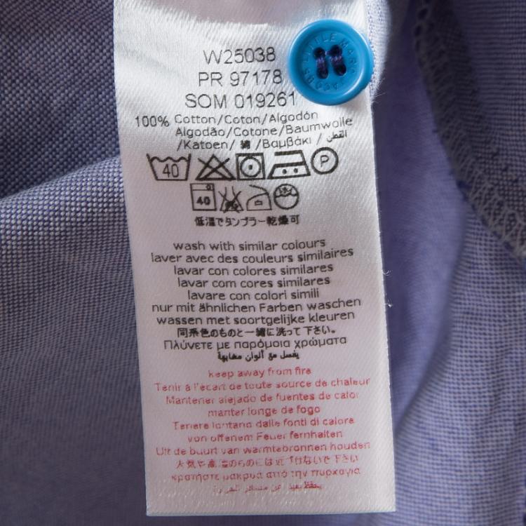 Pre Owned Little Marc Jacobs Blue Cotton Chambray Long Sleeve Button Front Shirt 12+ Yrs