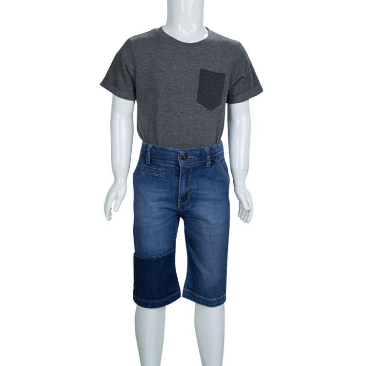 Pre Owned Little Marc Jacobs Indigo Faded Denim Bermuda Shorts 8 Yrs