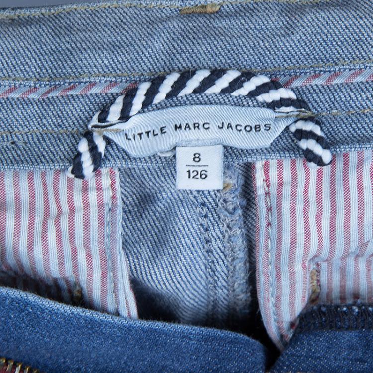 Pre Owned Little Marc Jacobs Indigo Faded Denim Bermuda Shorts 8 Yrs