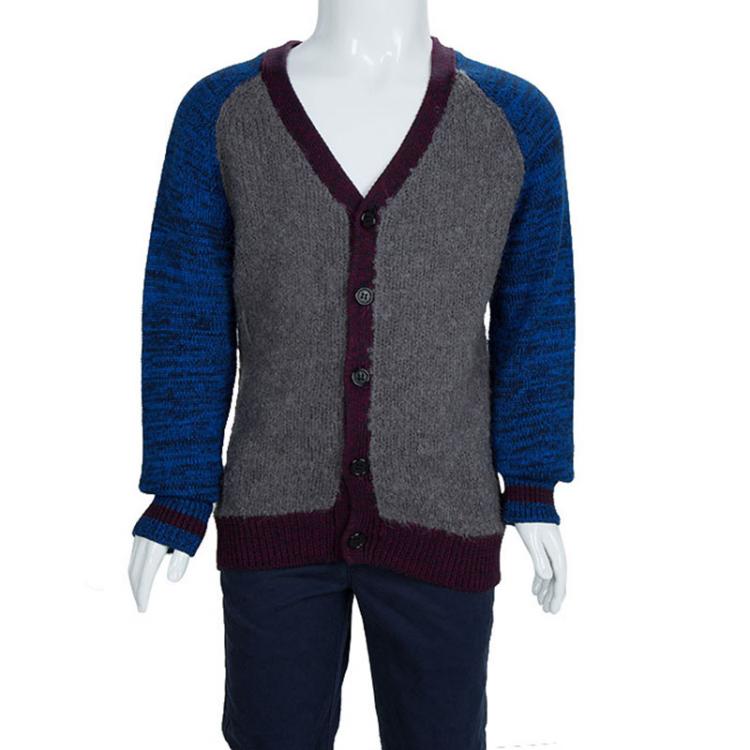 Pre Owned Little Marc Jacobs Colorblock Knit Buttondown Cardigan 6 Yrs