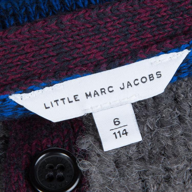 Pre Owned Little Marc Jacobs Colorblock Knit Buttondown Cardigan 6 Yrs