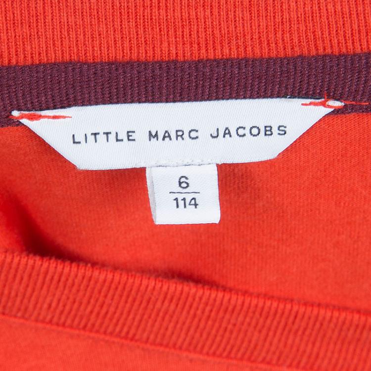 Pre Owned Little Marc Jacobs Red Astronaut Print Crew Neck T-Shirt 6 Yrs