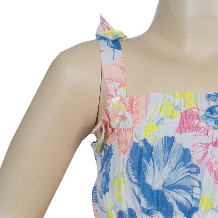Pre Owned Little Marc Jacobs Multicolor Floral Print Smocking Detail Dress 6 Yrs