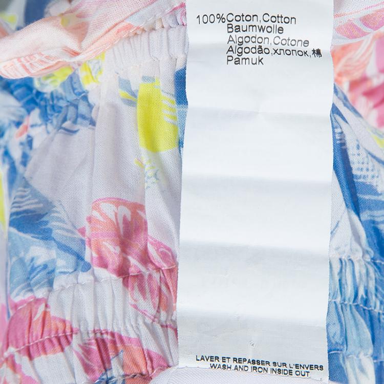 Pre Owned Little Marc Jacobs Multicolor Floral Print Smocking Detail Dress 6 Yrs