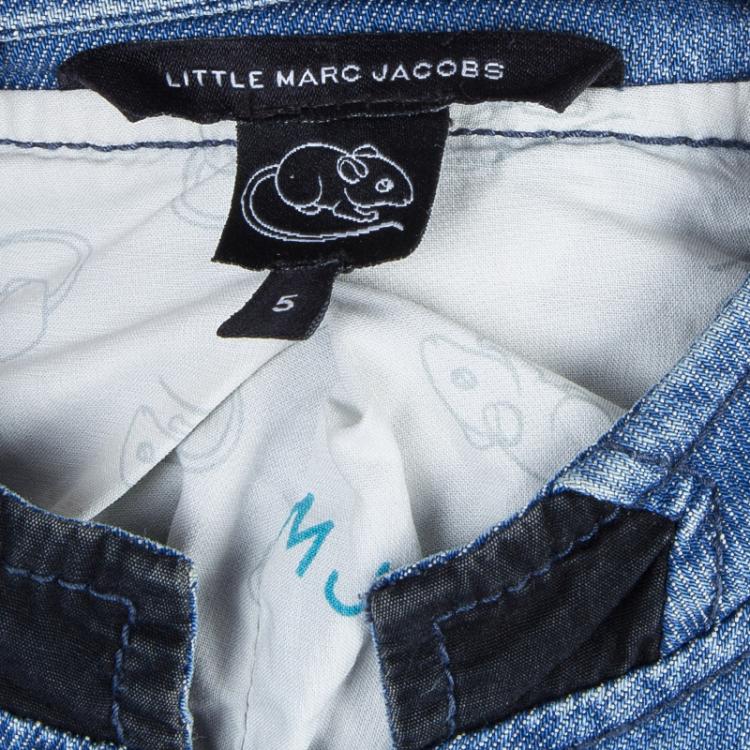 Pre Owned Little Marc Jacobs Contrast Lurex Embroidered Denim Jacket 5 Yrs