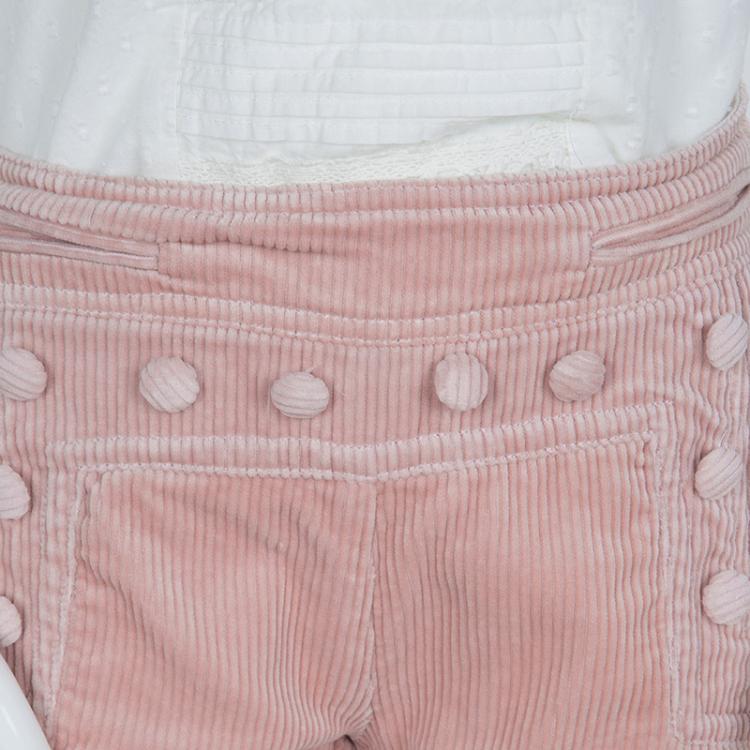 Pre Owned Little Marc Jacobs Pink Corduroy Sailor Pants 10 Yrs