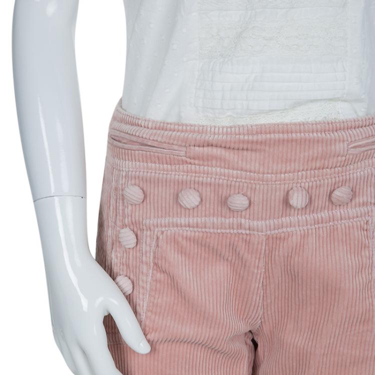 Pre Owned Little Marc Jacobs Pink Corduroy Sailor Pants 10 Yrs