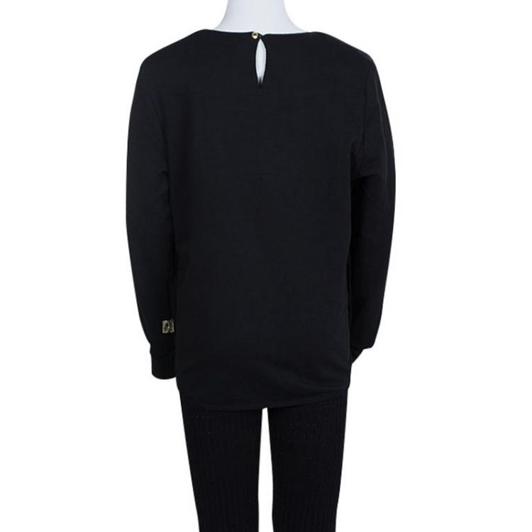 Pre Owned Little Marc Jacobs Black Sequin Embellished Long Sleeve Top 12 Yrs