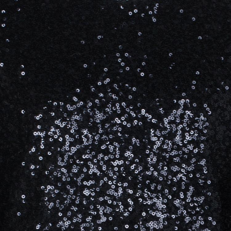 Pre Owned Little Marc Jacobs Black Sequin Embellished Long Sleeve Top 12 Yrs