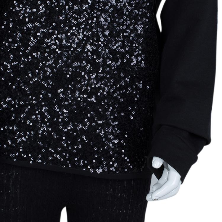 Pre Owned Little Marc Jacobs Black Sequin Embellished Long Sleeve Top 12 Yrs