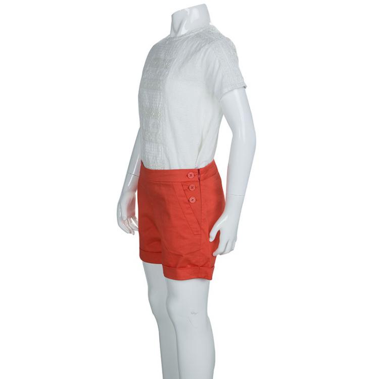 Pre Owned Little Marc Jacobs Orange Cotton Shorts 10 Yrs