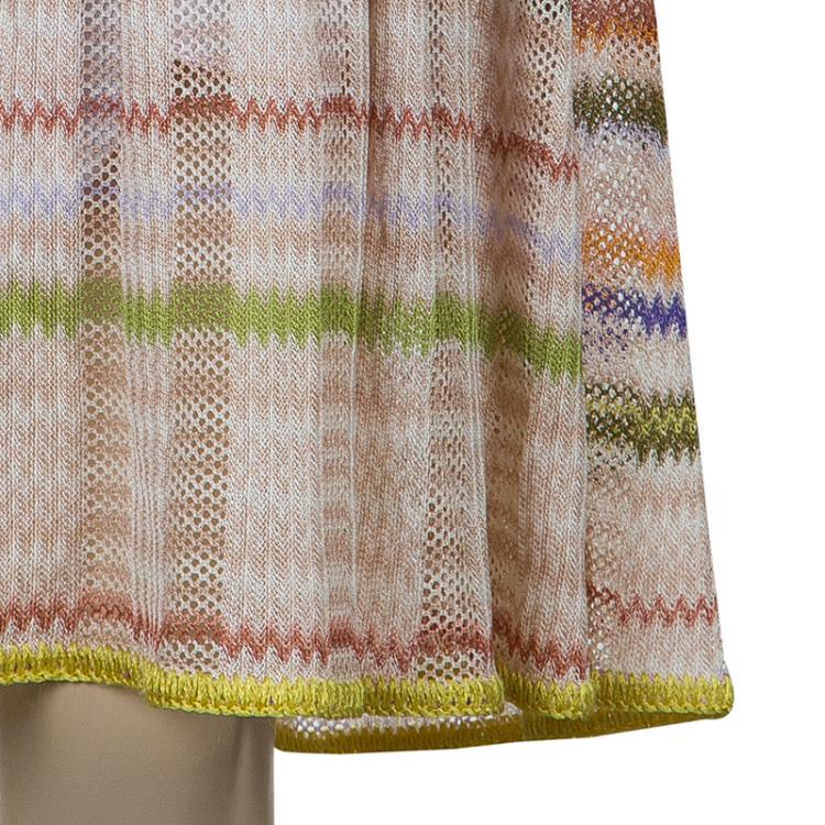 Pre Owned Missoni Multicolor ZigZag Pattern Smocking Detail Knit Dress 8 Yrs