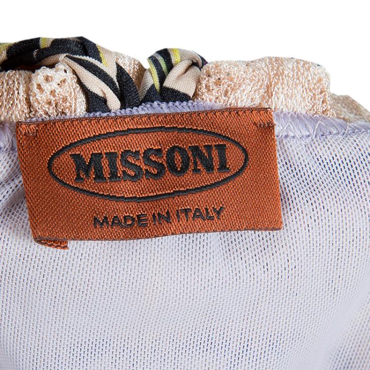 Pre Owned Missoni Multicolor ZigZag Pattern Smocking Detail Knit Dress 8 Yrs