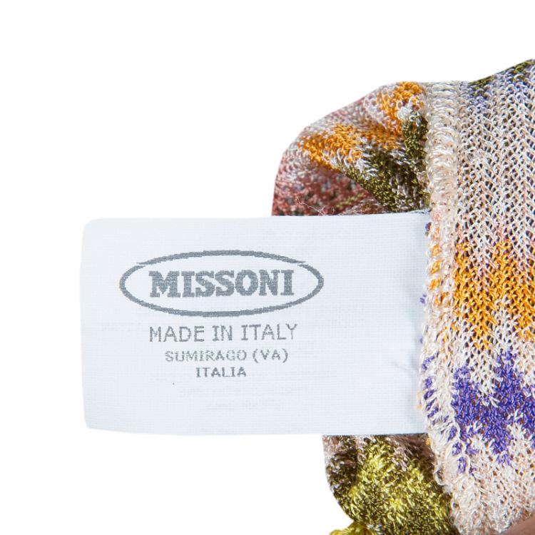 Pre Owned Missoni Multicolor ZigZag Pattern Smocking Detail Knit Dress 8 Yrs