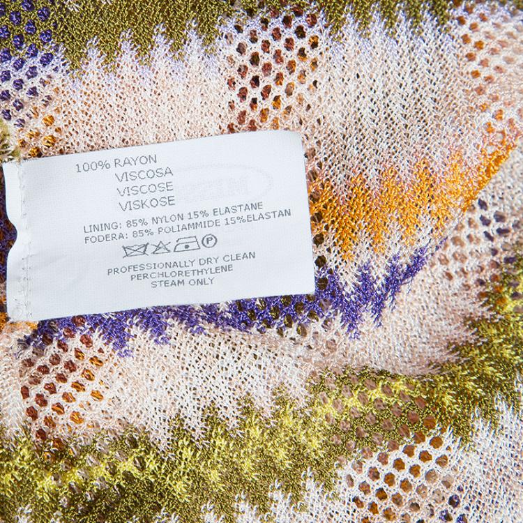 Pre Owned Missoni Multicolor ZigZag Pattern Smocking Detail Knit Dress 8 Yrs