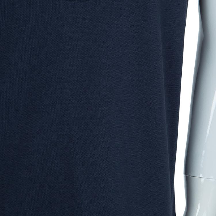 Pre Owned Moncler Navy Blue Sleeveless Polo T-Shirt 14 Yrs