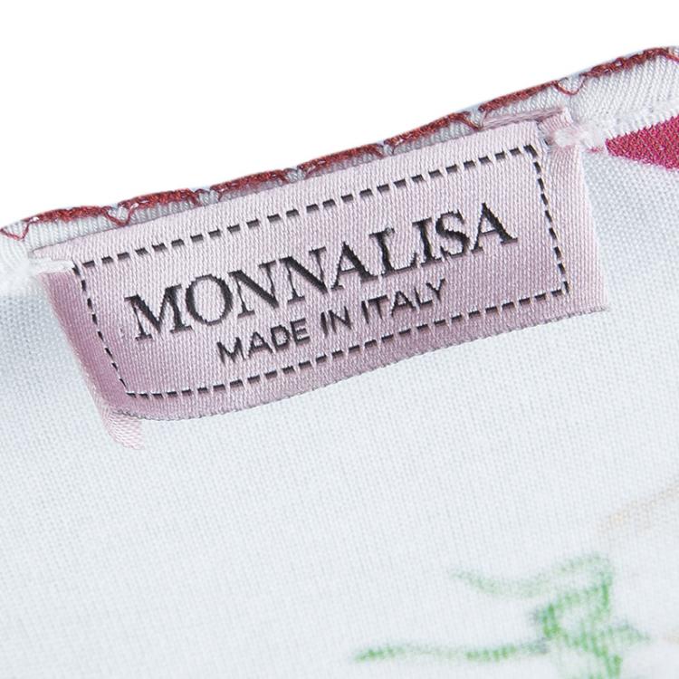 Pre Owned Monnalisa White Cherry Print Jersey Sleeveless Tiered Dress 5 Yrs