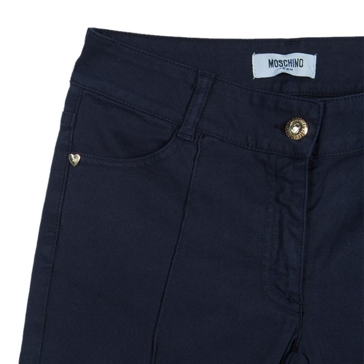Pre Owned Moschino Teen Navy Pintuck Detail Pants 11 Yrs