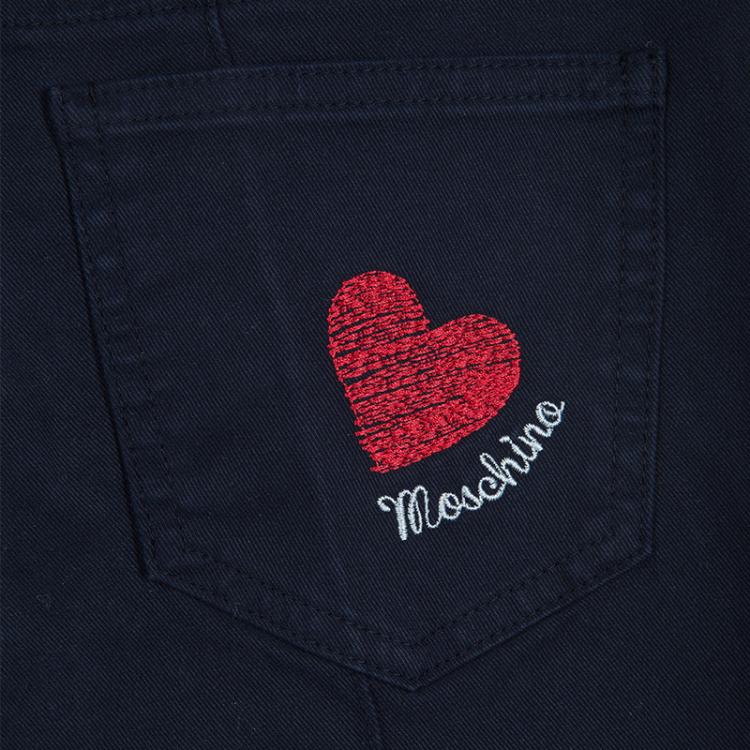 Pre Owned Moschino Teen Navy Pintuck Detail Pants 11 Yrs