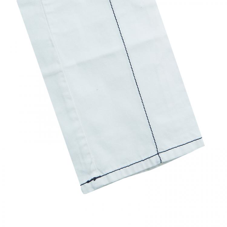 مملوكة مسبقًا Moschino Junior White Contrast Topstitch Detail Denim Jeans 6/7 Yrs