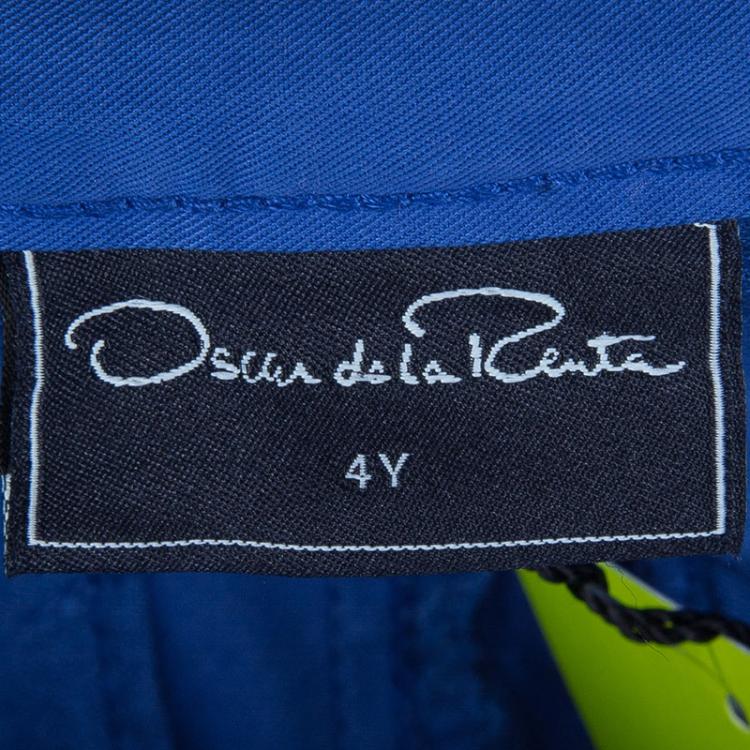 Pre Owned Oscar De La Renta Electric Blue Bermuda Shorts 4 Yrs