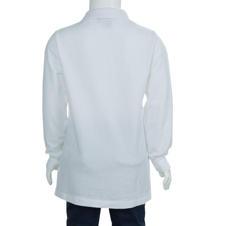 Pre Owned Polo By Ralph Lauren White Long Sleeve Polo T-Shirt 5 Yrs