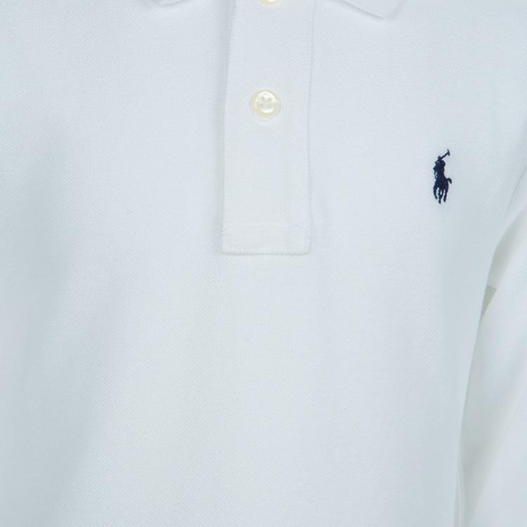Pre Owned Polo By Ralph Lauren White Long Sleeve Polo T-Shirt 5 Yrs