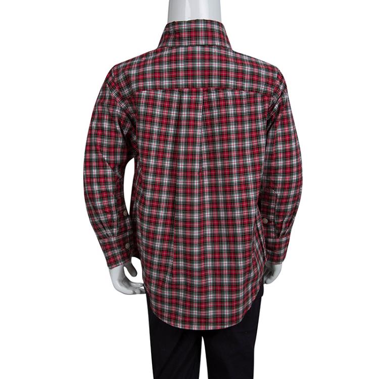 مملوكة مسبقًا Ralph Lauren Red Checked Long Sleeve Buttondown Cotton Shirt 2 Yrs