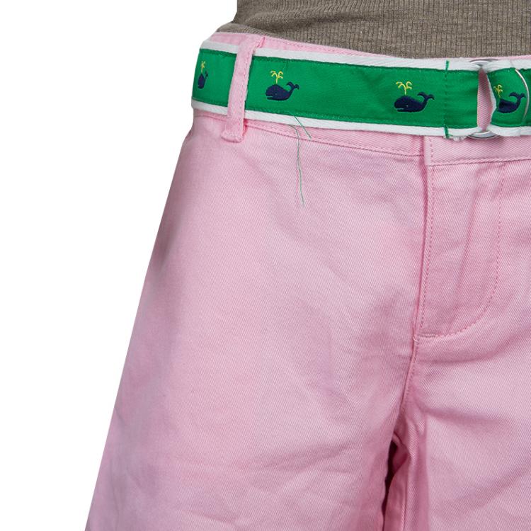 مملوكة مسبقًا Ralph Lauren Pink Belted Cotton Shorts 10 Yrs