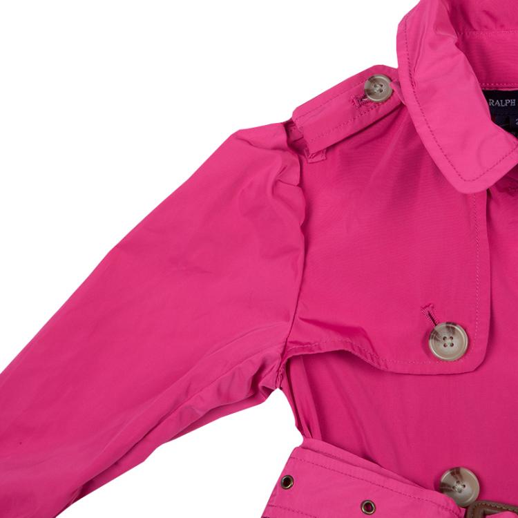 Pre Owned Ralph Lauren Pink Belted Bubble Trench Coat 2 Yrs