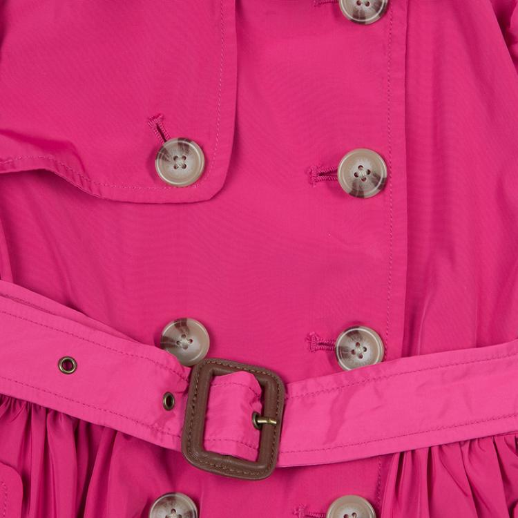 Pre Owned Ralph Lauren Pink Belted Bubble Trench Coat 2 Yrs