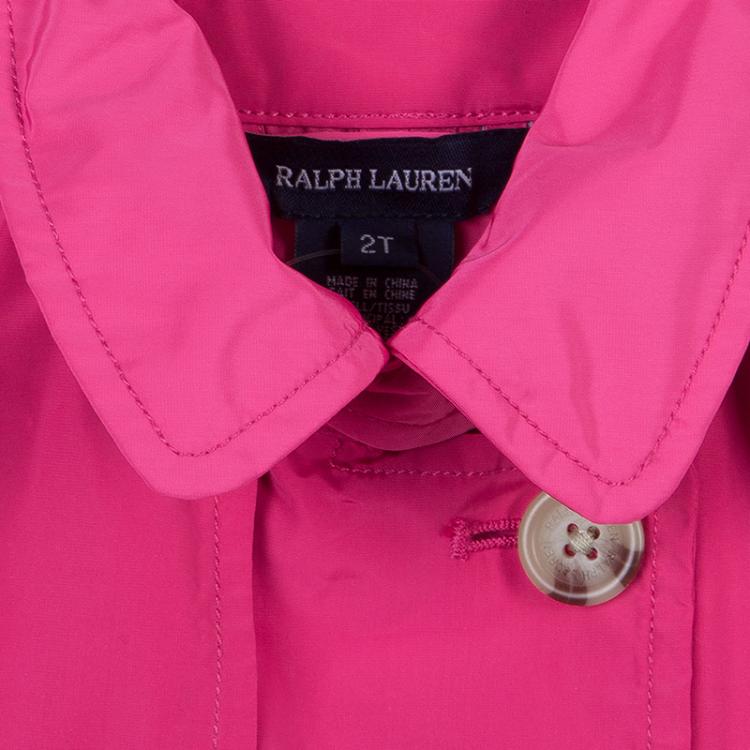 Pre Owned Ralph Lauren Pink Belted Bubble Trench Coat 2 Yrs