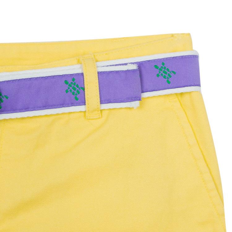 Pre Owned Ralph Lauren Yellow Belted Bermuda Shorts 12 Yrs