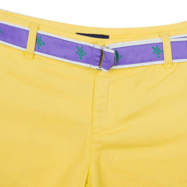 Pre Owned Ralph Lauren Yellow Belted Bermuda Shorts 12 Yrs