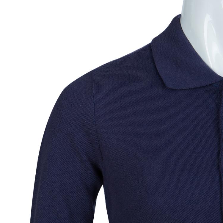 Pre Owned Ralph Lauren Navy Blue Long Sleeve Ruffle Bottom Polo Dress 6 Yrs