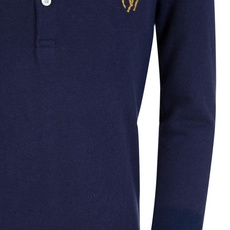 Pre Owned Ralph Lauren Navy Blue Long Sleeve Ruffle Bottom Polo Dress 6 Yrs